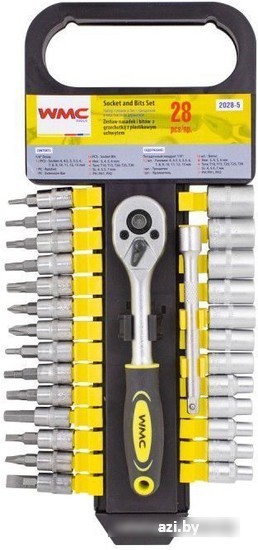 Набор трещотка с головками и битами WMC Tools WMC-2028-5 (28 предметов)