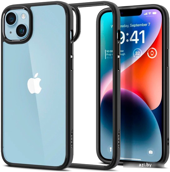 Чехол для телефона Spigen Ultra Hybrid iPhone 14 Matte Black ACS05041 (черный матовый)