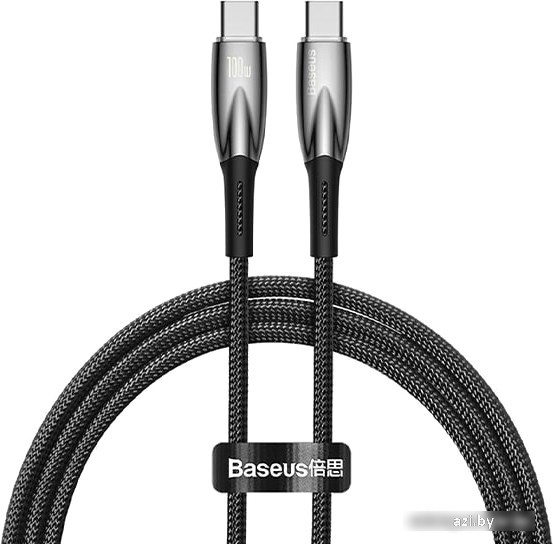 Кабель Baseus Glimmer Series Fast Charging Data Cable USB Type-C - Type-C 100W CADH000701 (1 м, черный)
